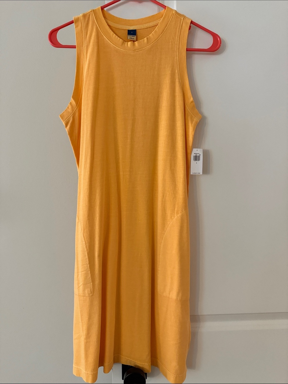 Old Navy Sleeveless Midi Dress in Bright Yellow/Orange
